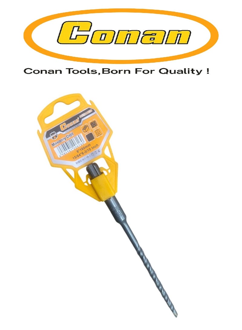 كونان 5 قطع ريشة حفر خرسانة كونان Conan بقاعدة هلتي مقاس 6×160 مم – Masonry Drill Bit – موديل COTD20616 – للدريل والهمر دريل – للخرسانة والطوب والحجر - Image 2